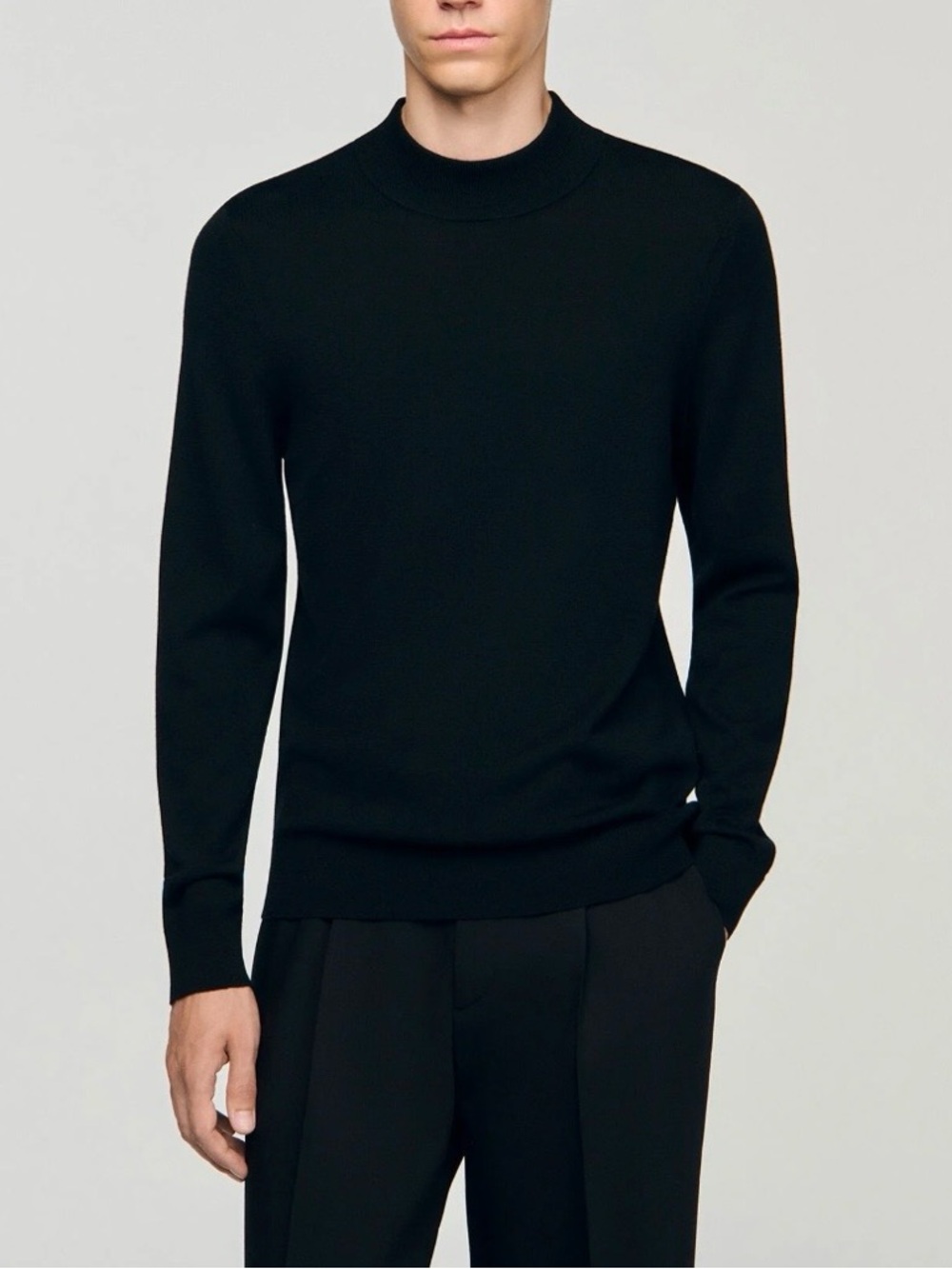 Sandro Men’s Wool Mock Neck Sweater - Picture 2 of 5